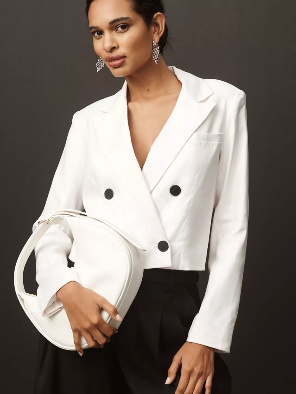 Anthropologie Maeve Linen Cropped Blazer Womens Size S
